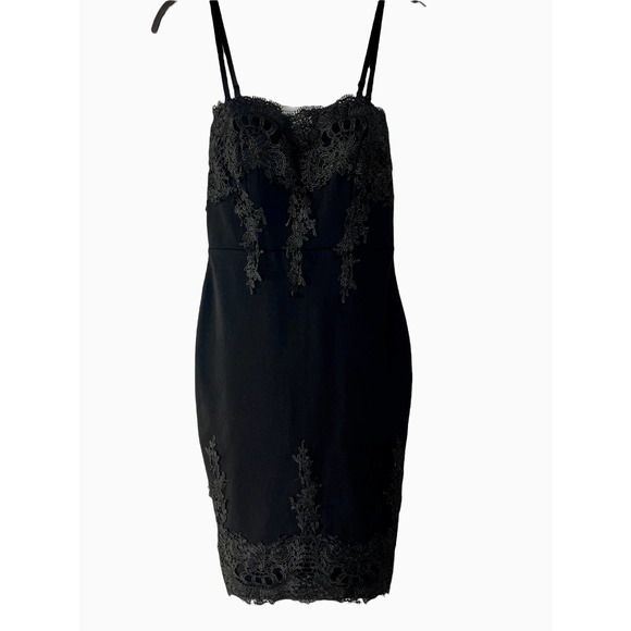 Haute Monde Embroider Embellished Black Dress, Size S - Picture 2 of 7